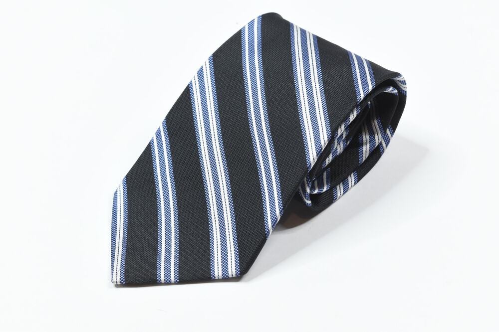 Brooks Brothers 346 Neck Tie Mens Navy Blue Repp Stripe 100% Silk Classic